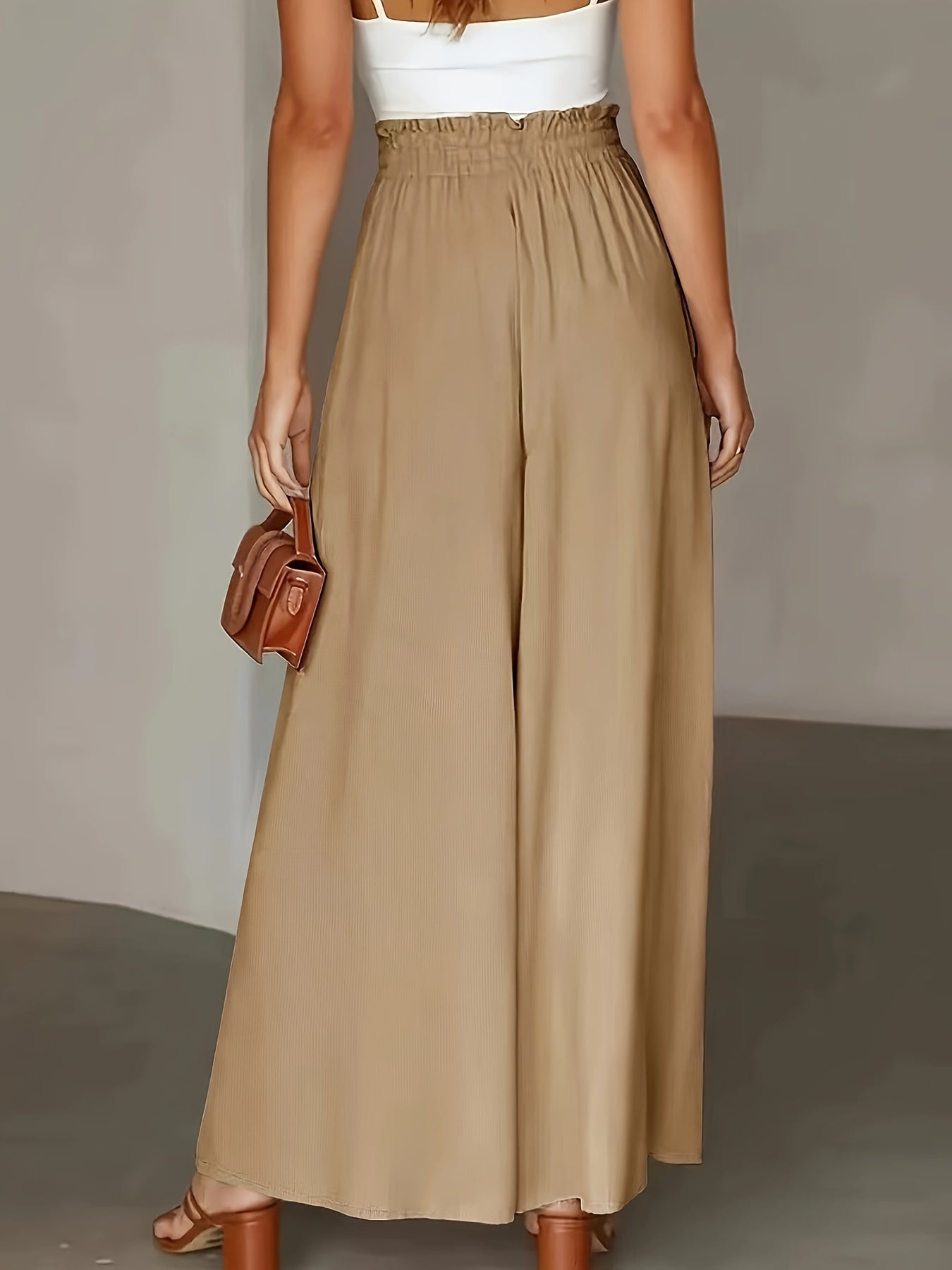 Damen Palazzo-Hose mit weitem Bein und Paperbag-Bund – Eleganter, fließender Stil für besondere Anlässe