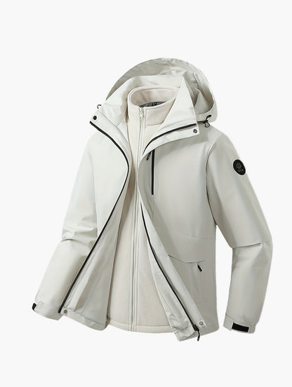Herren Softshell Outdoorjacke 3-in-1 mit Fleece-Innenjacke – Wasserdicht, Atmungsaktiv, Perfekt für Freizeit und Abenteuer