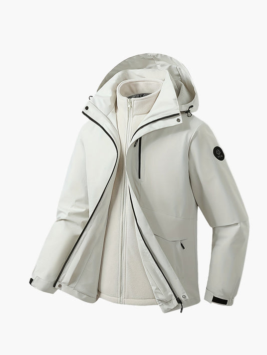 Herren Softshell Outdoorjacke 3-in-1 mit Fleece-Innenjacke – Wasserdicht, Atmungsaktiv, Perfekt für Freizeit und Abenteuer