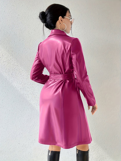 Damen Trenchcoat mit Bindegürtel, Kragen und langen Ärmeln