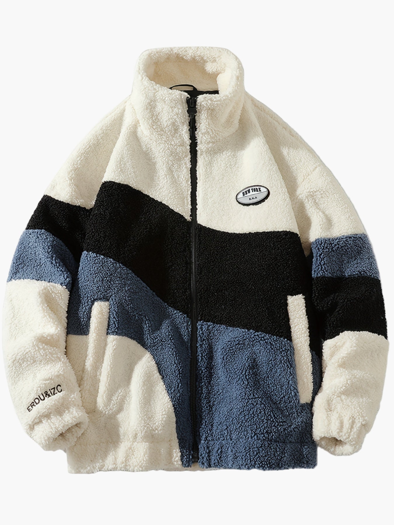 Herren Fleecejacke im Preppy Stil – Weicher Colorblock Softshell für Freizeit & Alltag