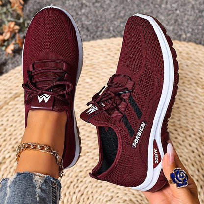 Damen Komfort Freizeit-Sneaker mit modernem Strickdesign und federleichter Sohle – Ideal für Alltag & Sport