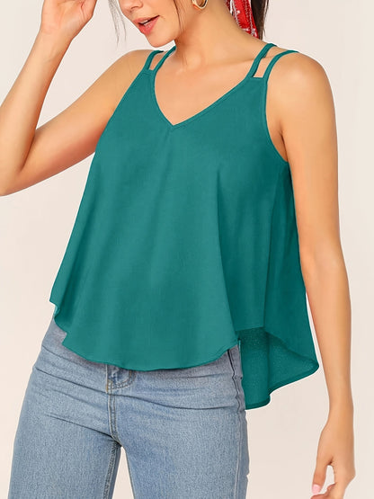 Damen Spaghettiträger Top mit lockerem Schnitt und modernem Design