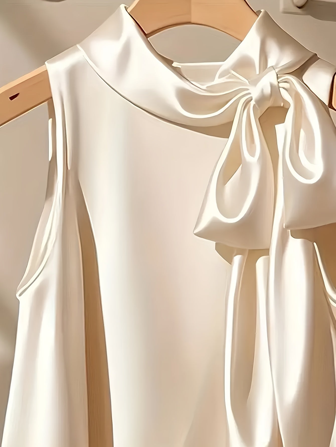 Damen Elegantes ärmelloses Oberteil mit Schleifendetail für festliche Anlässe