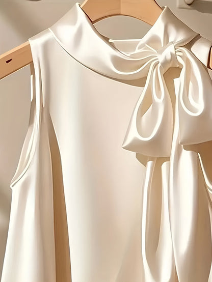 Damen Elegantes ärmelloses Oberteil mit Schleifendetail für festliche Anlässe
