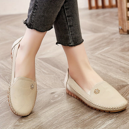Damen Mokassins Slip-On Loafer Bequeme Alltagsschuhe Freizeit