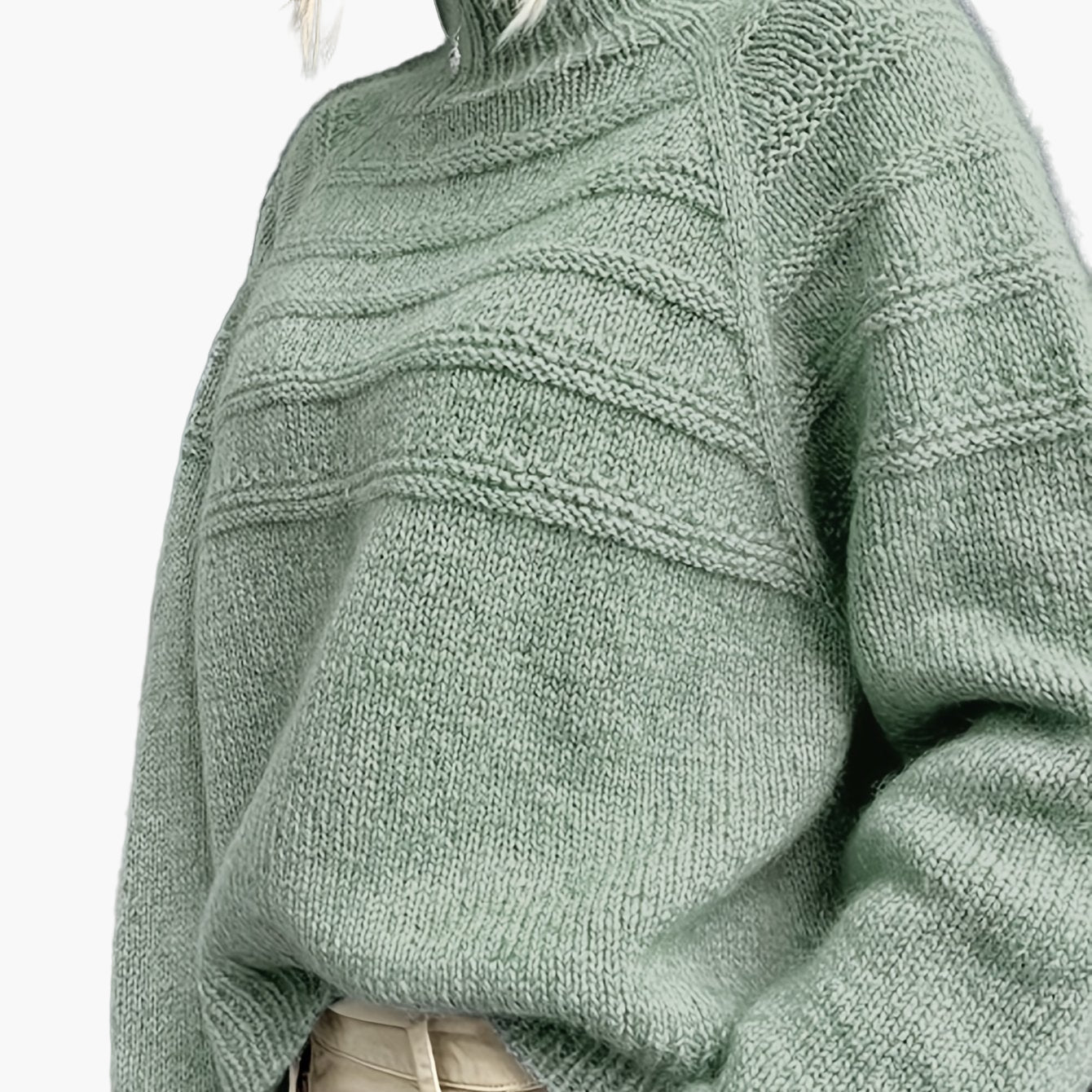 Damen Strickpullover mit hohem Kragen – Eleganter Winter- und Herbstpullover