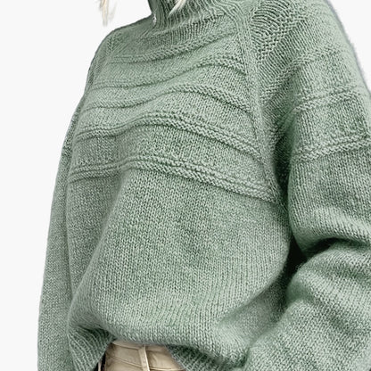 Damen Strickpullover mit hohem Kragen – Eleganter Winter- und Herbstpullover