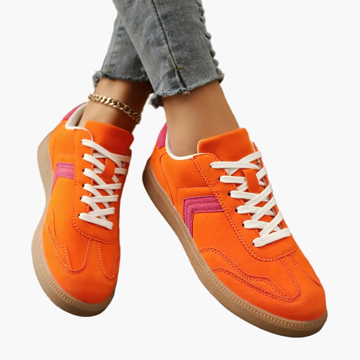 Damen Retro Sneaker im Casual Look – Bequeme Freizeitschuhe für Alltag und Streetstyle
