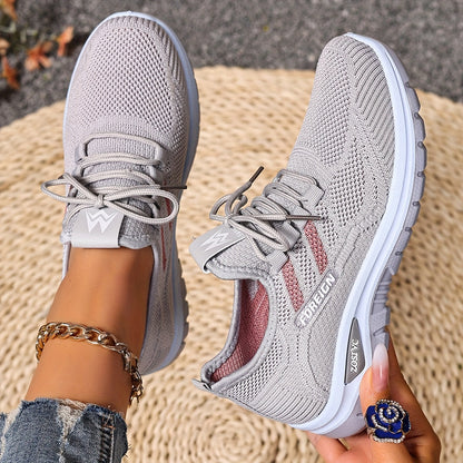Damen Komfort Freizeit-Sneaker mit modernem Strickdesign und federleichter Sohle – Ideal für Alltag & Sport
