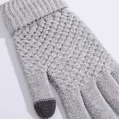 Unisex Winterhandschuhe mit Touchscreen-Funktion, Gestrickte Warme Handschuhe, Mehrfarbig