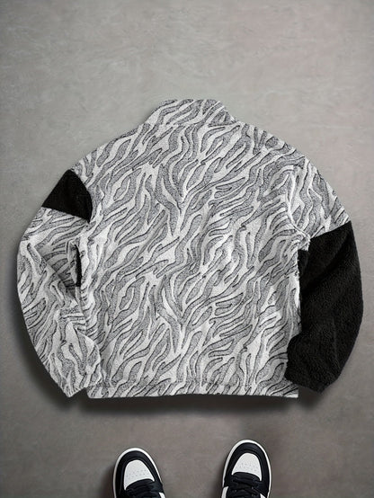Fleecejacke Unisex mit Stehkragen und Reißverschluss, Tiermuster, mehrere Farben
