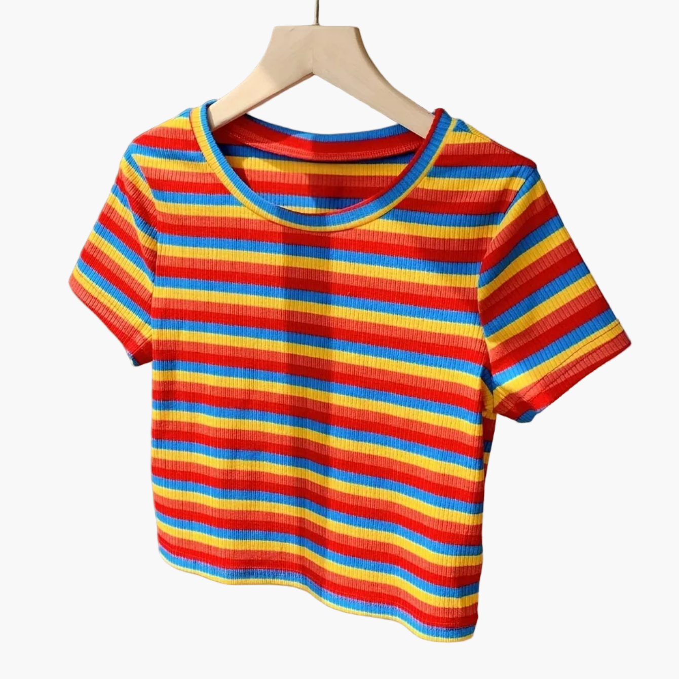 Damen Kurzarm Streifen T-Shirt – Retro Style für Alltag & Freizeit