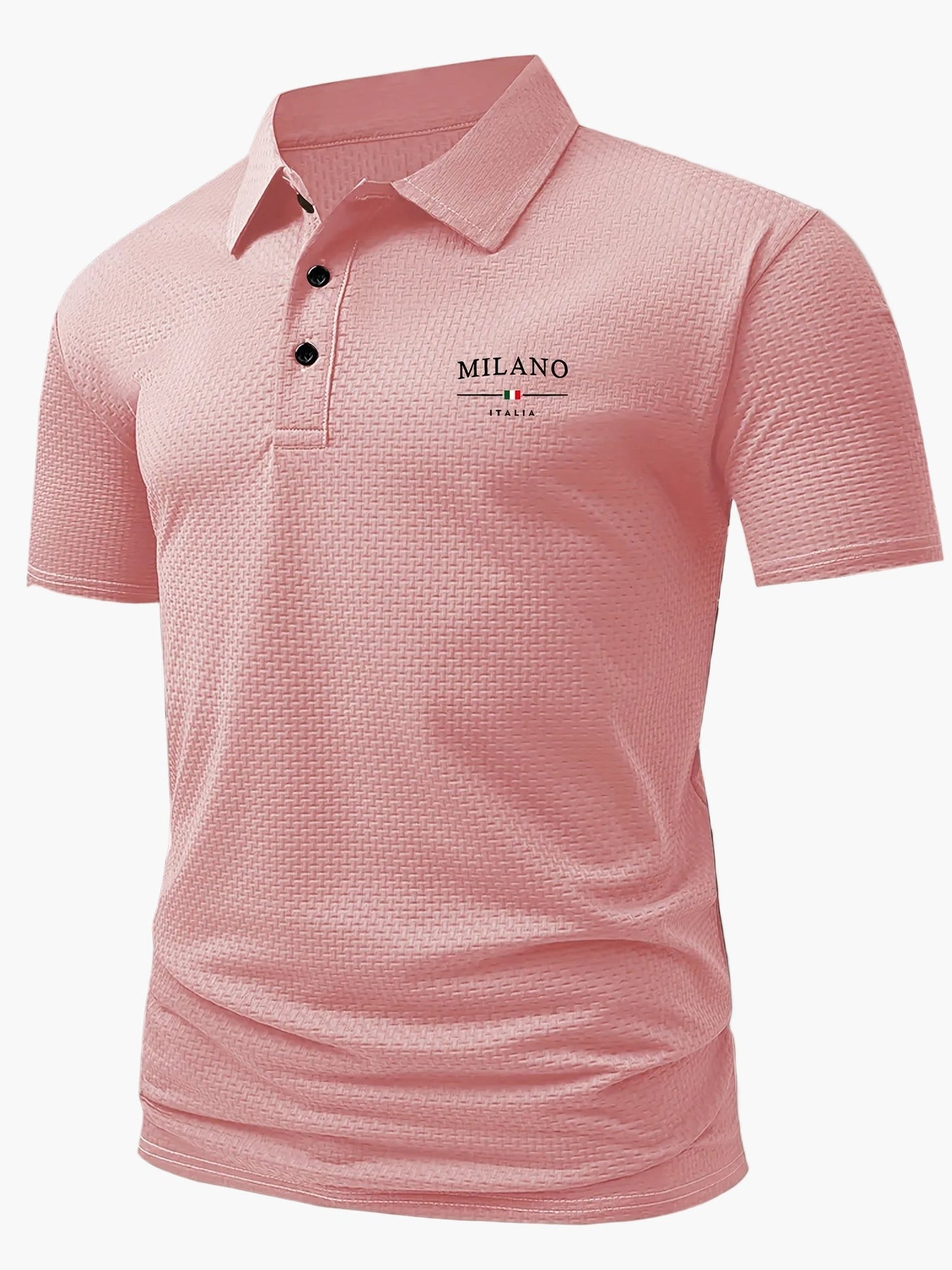 Herren Polo Shirt Casual Stil – Geometrisches Muster, Sommer Freizeit Poloshirt mit Knopfleiste