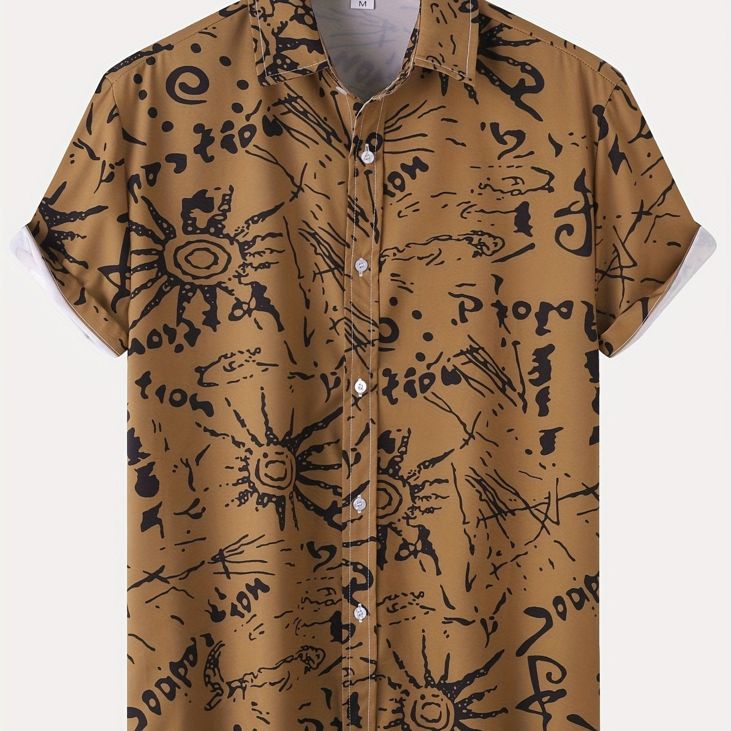 Herren Kurzarm Freizeithemd mit Muschel-Print – Modernes Urlaubshemd für Strand und Sommer