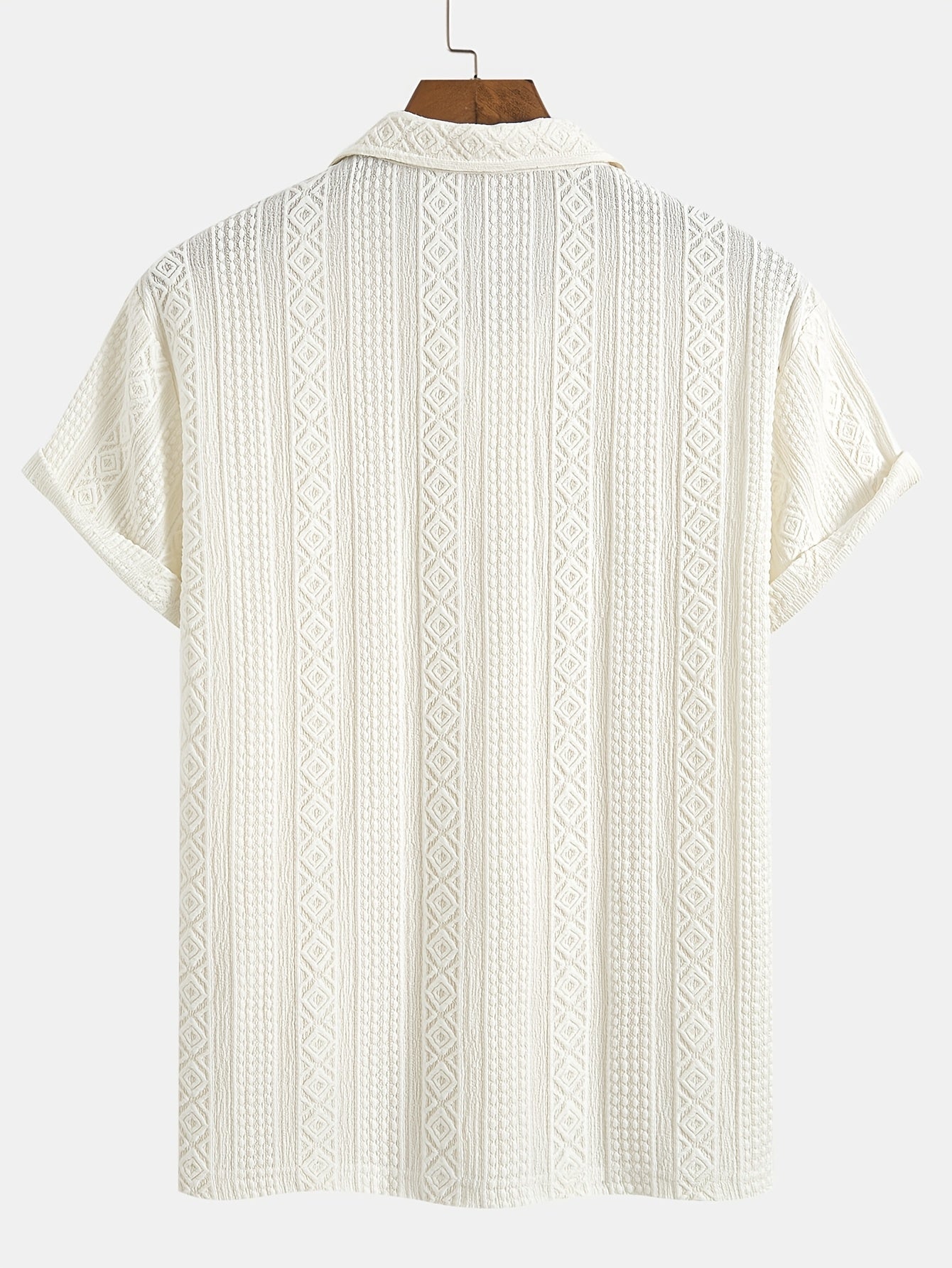 Herren Poloshirt mit geometrischer Stickerei und Struktur – Stilvolles Freizeitshirt für Alltag und besondere Anlässe