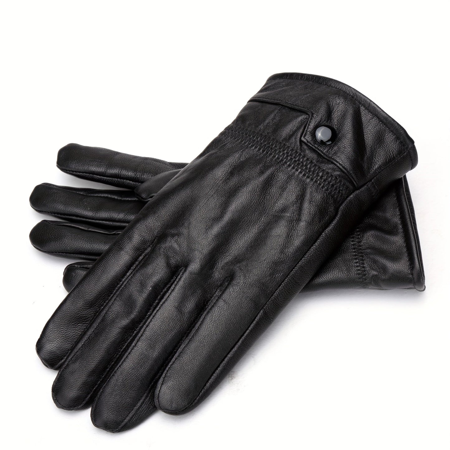 Schwarze Handschuhe Klassisch mit Gummizug am Handgelenk