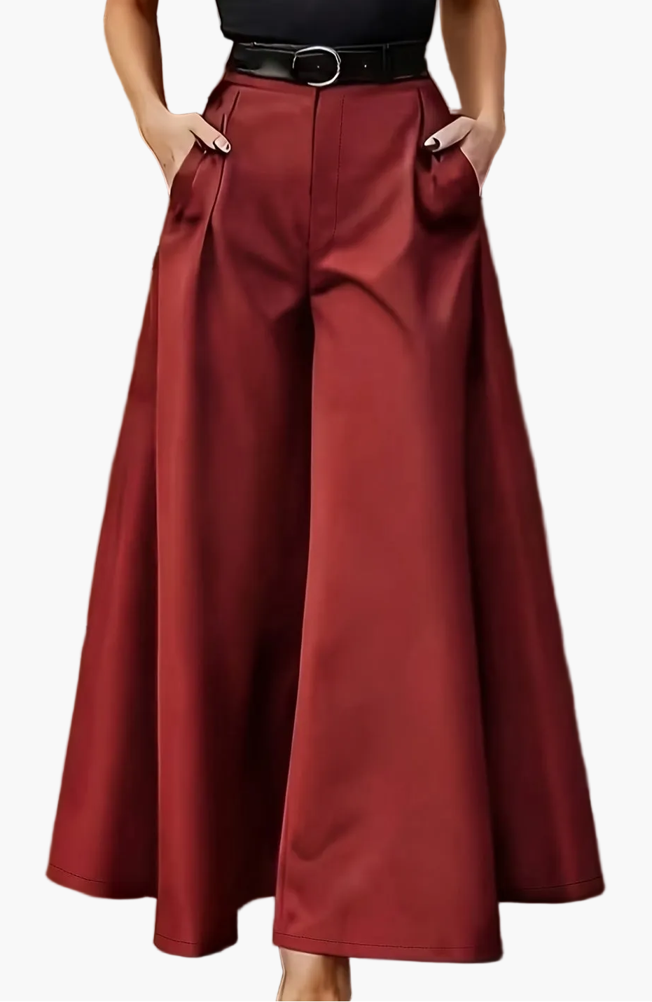 Damen Weitbeinige Palazzo-Hose Eleganter High-Waist Business & Abend-Look