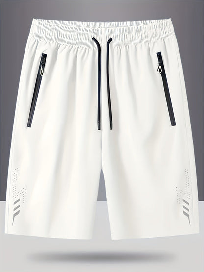 Herren Sportliche Laufshorts mit Reißverschlusstaschen – Bequeme Fitness- und Freizeithose