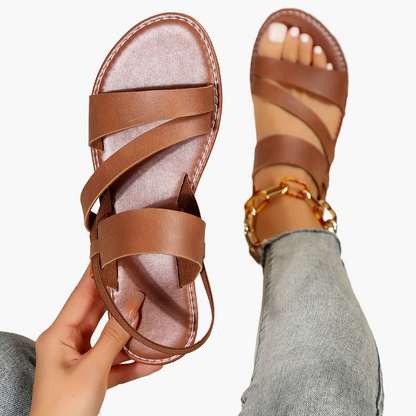 Damen Komfort-Sandalen mit Kreuzriemen – Modische Sommerschuhe für Alltag und Freizeit