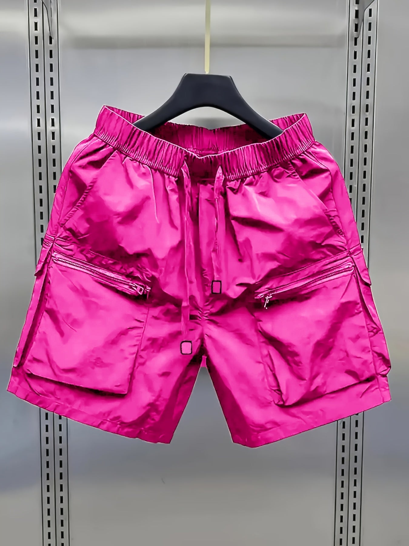 Herren Cargo Shorts mit großen Taschen und Zipper, lässiger Streetwear-Look