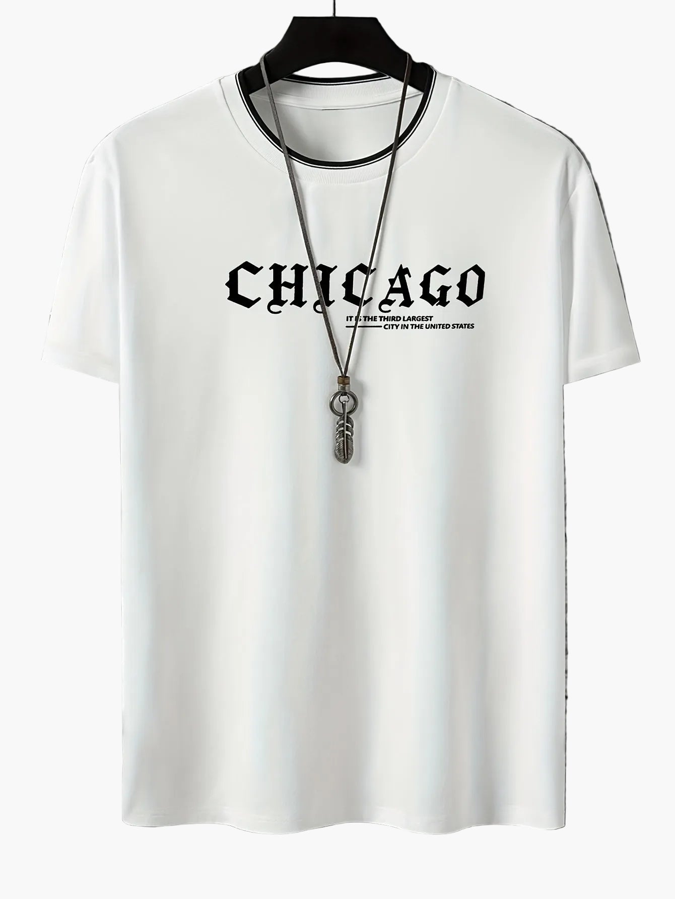 Herren T-Shirt mit „CHICAGO“-Print, lässiger Streetwear Stil