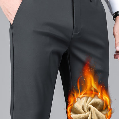 Herren Hose gefüttert Schwarz mit flauschigem Innenfutter