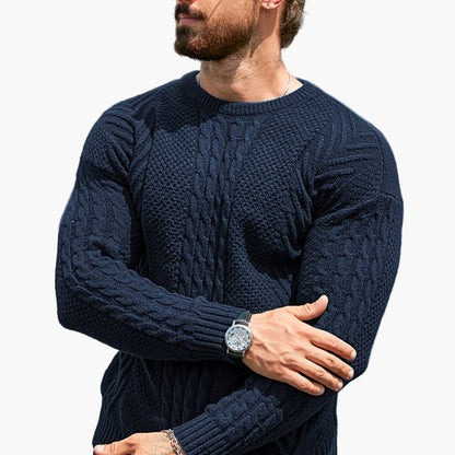 Herren Strickpullover mit Zopfmuster – Modischer Freizeitpulli für Herbst & Winter