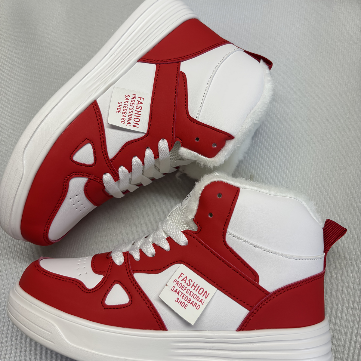 Unisex Sneaker High-Top Winterfutter Weiß-Dunkelblau