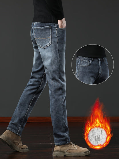 Jeans Herren gefüttert Winterhose aus Denim mit Teddyfutter