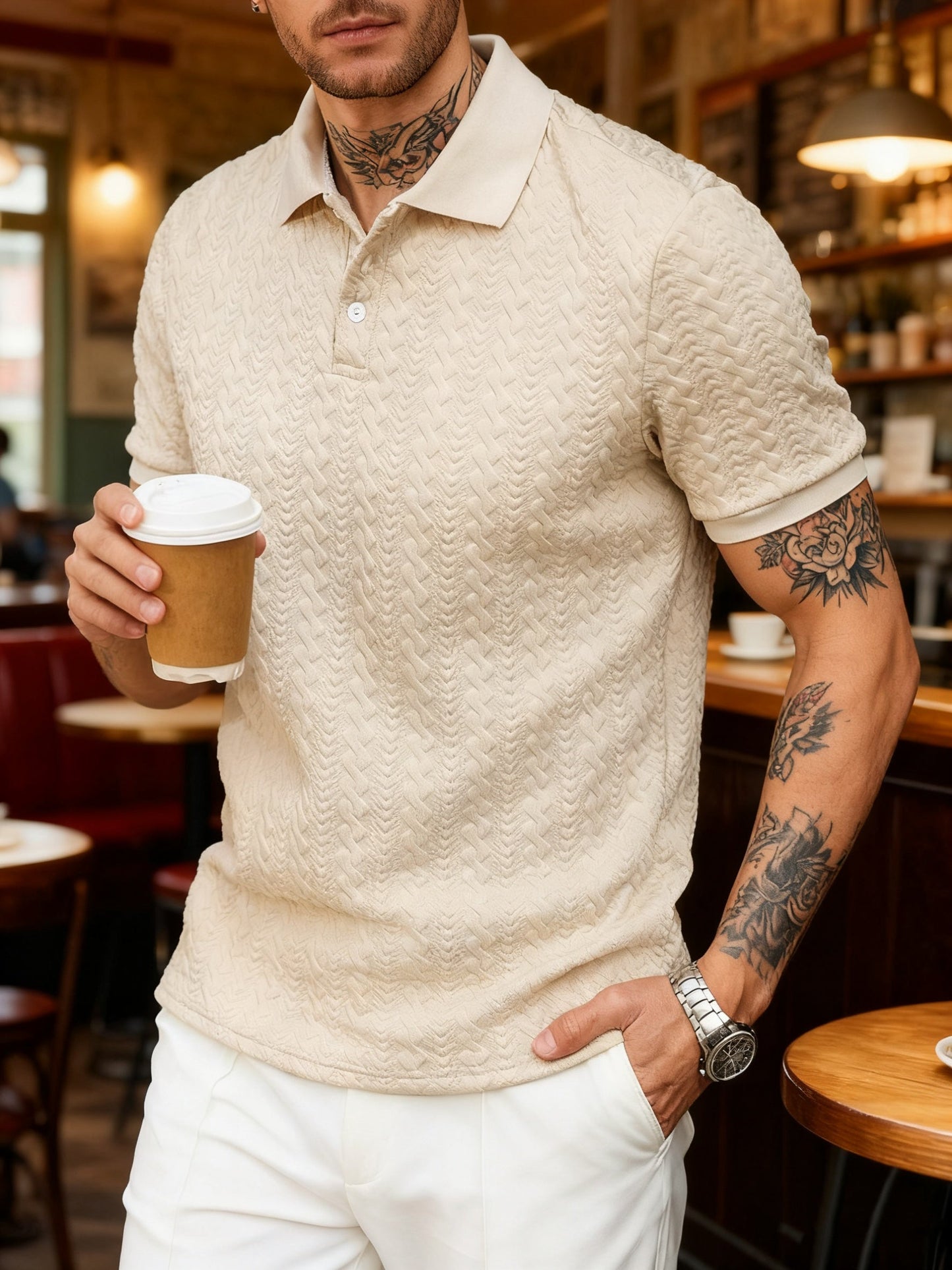Herren Polohemd im modernen Strick-Design – Stilvoller Freizeit-Look für Alltag & besondere Anlässe