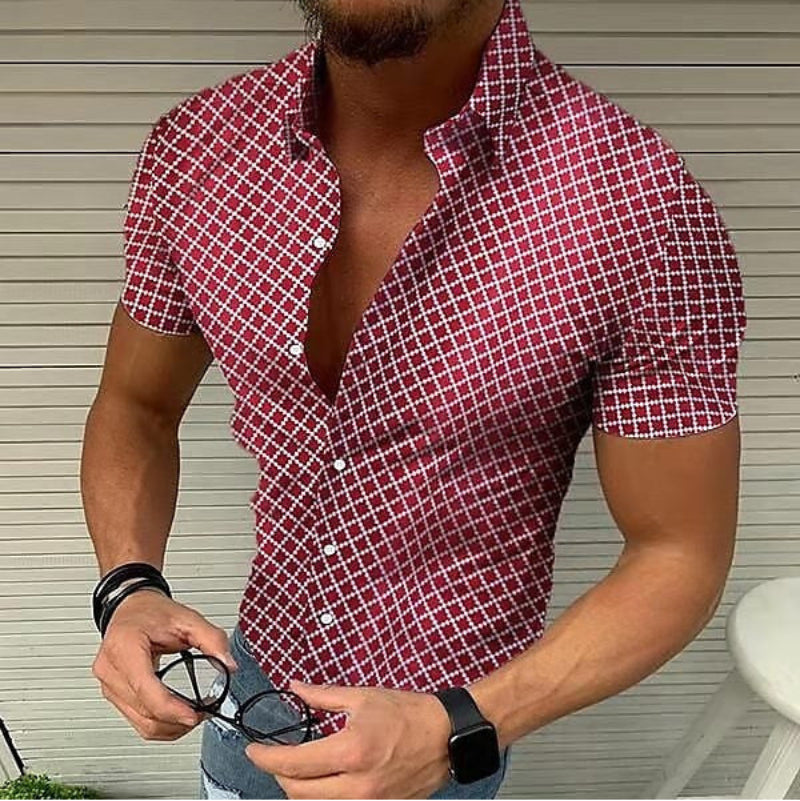 Herren Kurzarm Freizeithemd – Moderner Slim Fit Look für Alltag & Sommer