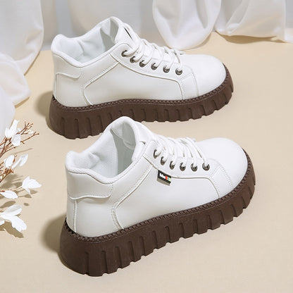 Damen Plateausneaker Schnürschuh mit Profilsohle