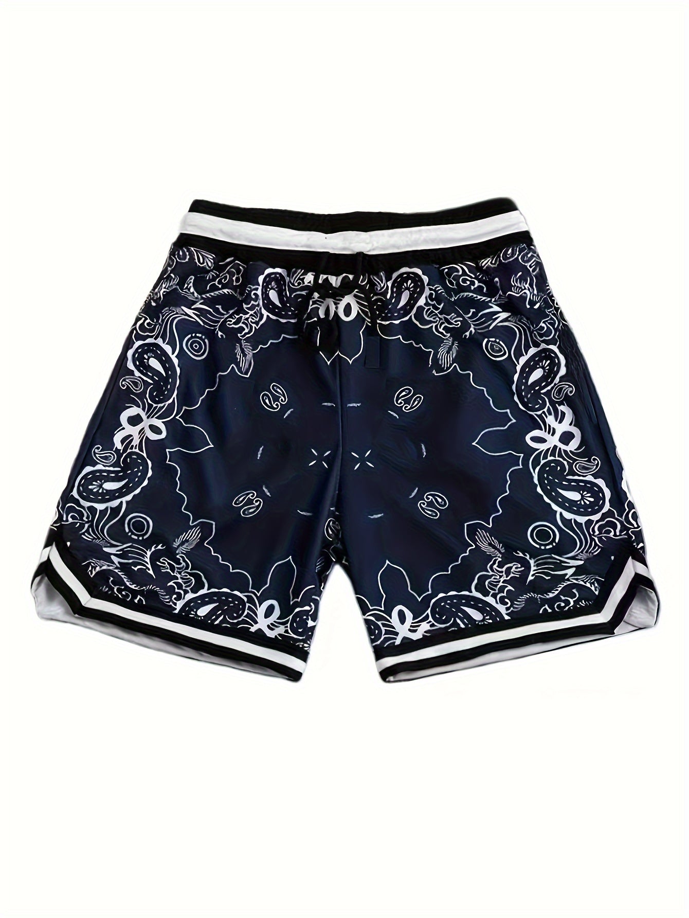 Herren Bandana-Print Basketball Shorts Sport Streetwear Freizeit