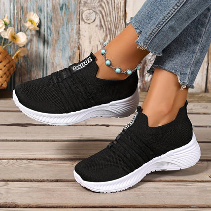 Damen Slip-On Freizeitschuhe mit Streifen – Bequeme Alltagssneaker für Freizeit & Spaziergänge