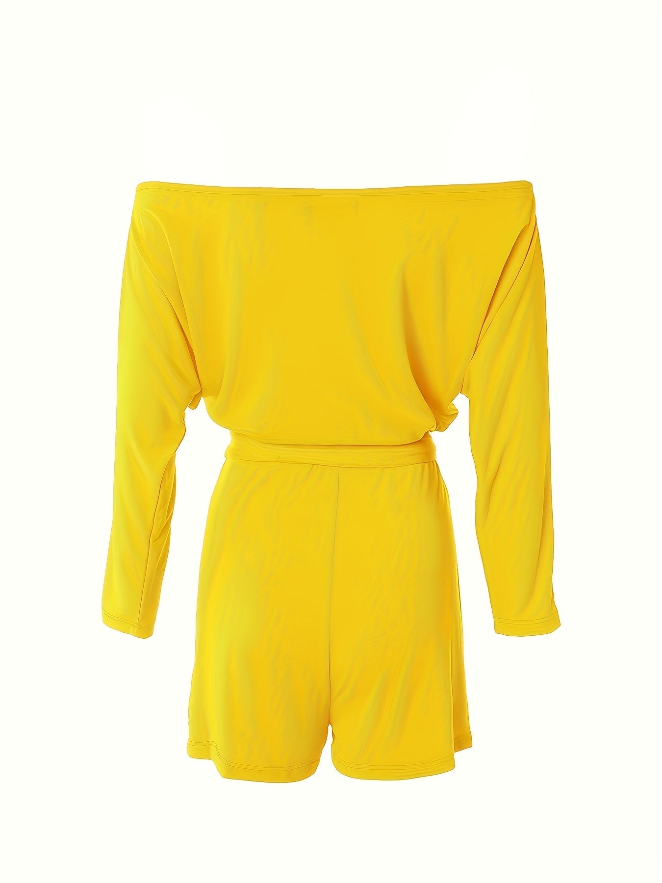 Damen Off-Shoulder Freizeit-Jumpsuit mit Taillengürtel – Eleganter Sommer Overall für Alltag und Urlaub