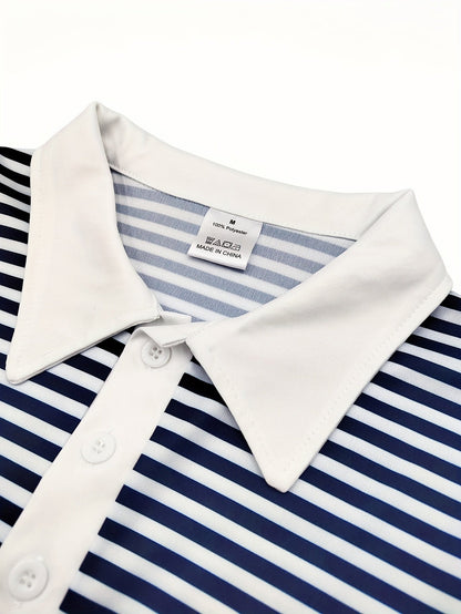 Herren Polo-Shirt Modern Gestreift mit Akzent-Detail für Freizeit & Business