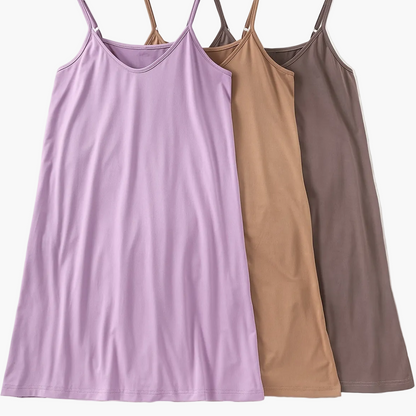 Damen Nachthemd – Elegantes Spaghettiträger Slipdress für gemütliche Nächte und entspannte Tage