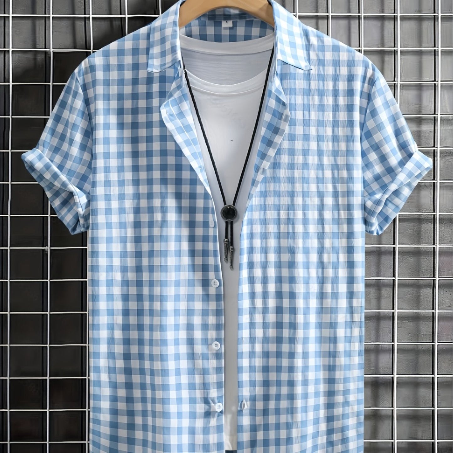 Herren Kurzarm-Hemd Kariert – Modisches Freizeit- und Business-Outfit