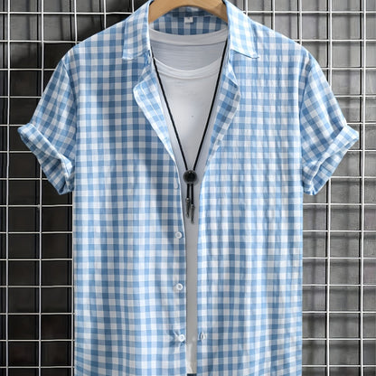 Herren Kurzarm-Hemd Kariert – Modisches Freizeit- und Business-Outfit