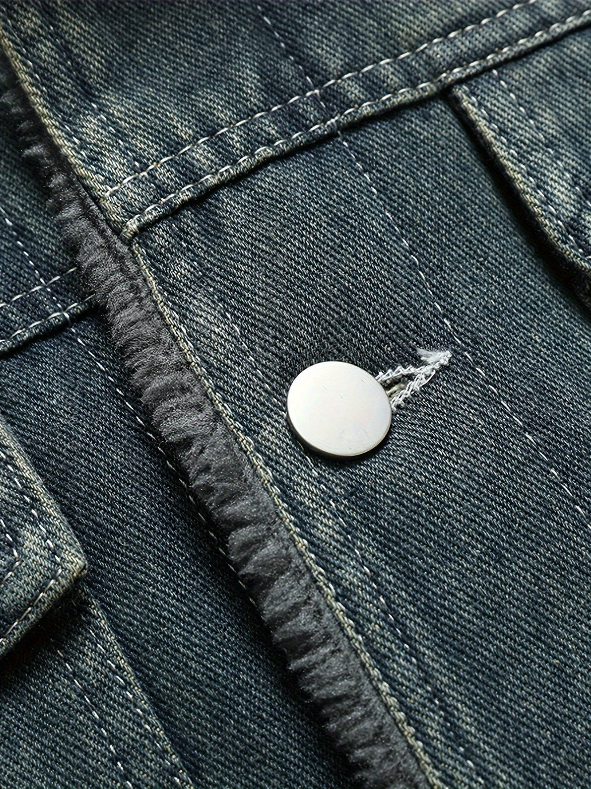 Herren Jeansjacke mit Teddyfutter, Sherpa Kragen, Knopfleiste, Brusttaschen, warm gefüttert