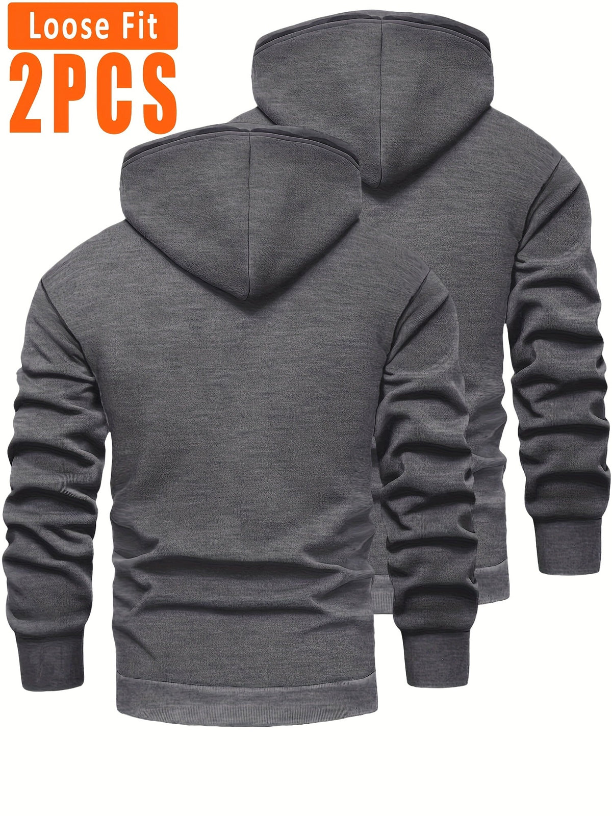 Loose Fit Hoodie Set 2er-Pack mit Fleecefutter, Kapuze und Kängurutasche