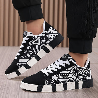 Herren Sneaker mit geometrischem Muster – Urbaner Freizeitschuh, Streetstyle, Outdoor