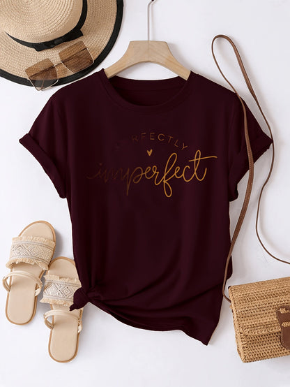 Damen T-Shirt mit Spruch 'Perfectly Imperfect' – Lässiges Statement-Shirt für Alltag und Freizeit