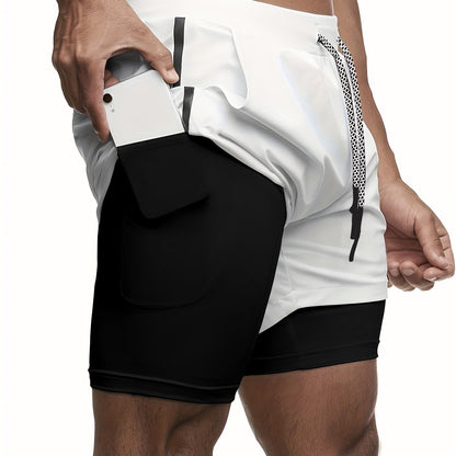 Herren Trainingsshorts mit Doppellage – Perfekt für Fitness, Laufen & Sport