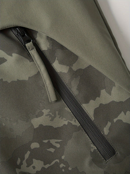 Herren Tarnmuster Jacke mit Kapuze – Grün Camouflage
