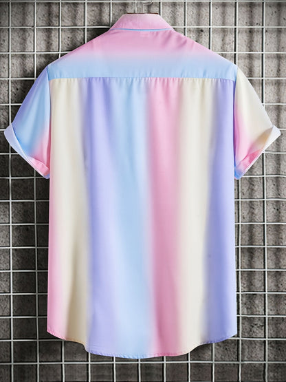 Herren Kurzarm Freizeithemd mit Muschel-Print – Modernes Urlaubshemd für Strand und Sommer