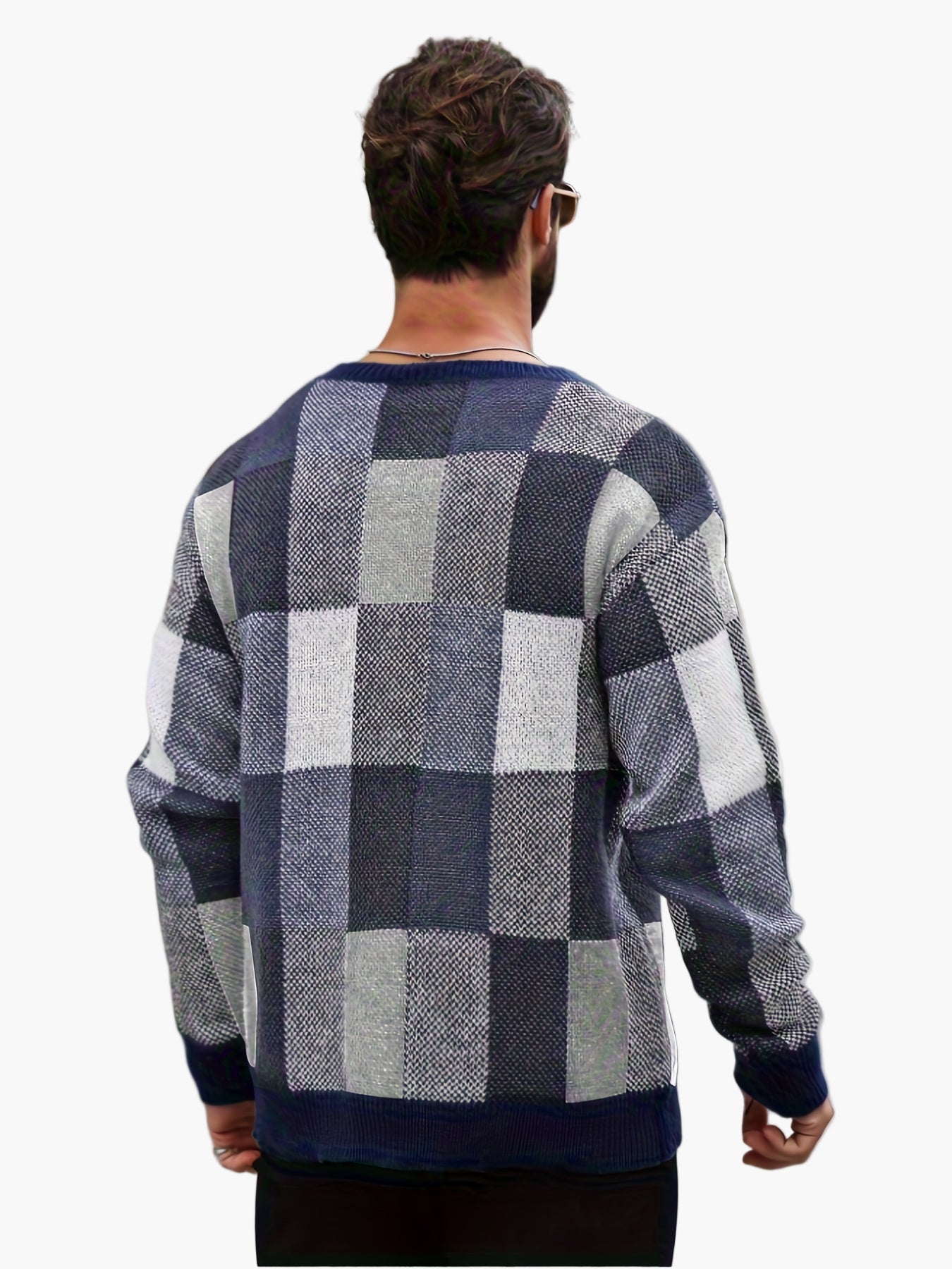 Herren Pullover mit Karomuster – Lässiger Strickpullover für Herbst und Winter
