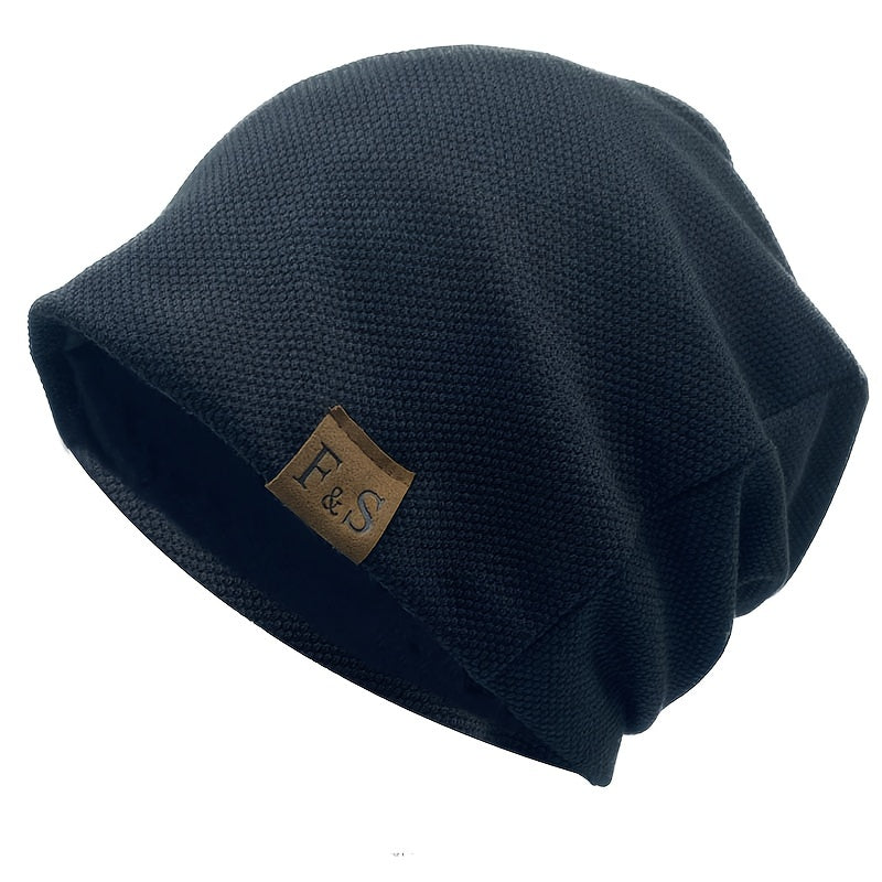 Slouchy Beanie Mütze mit Umschlag und Fleecefutter
