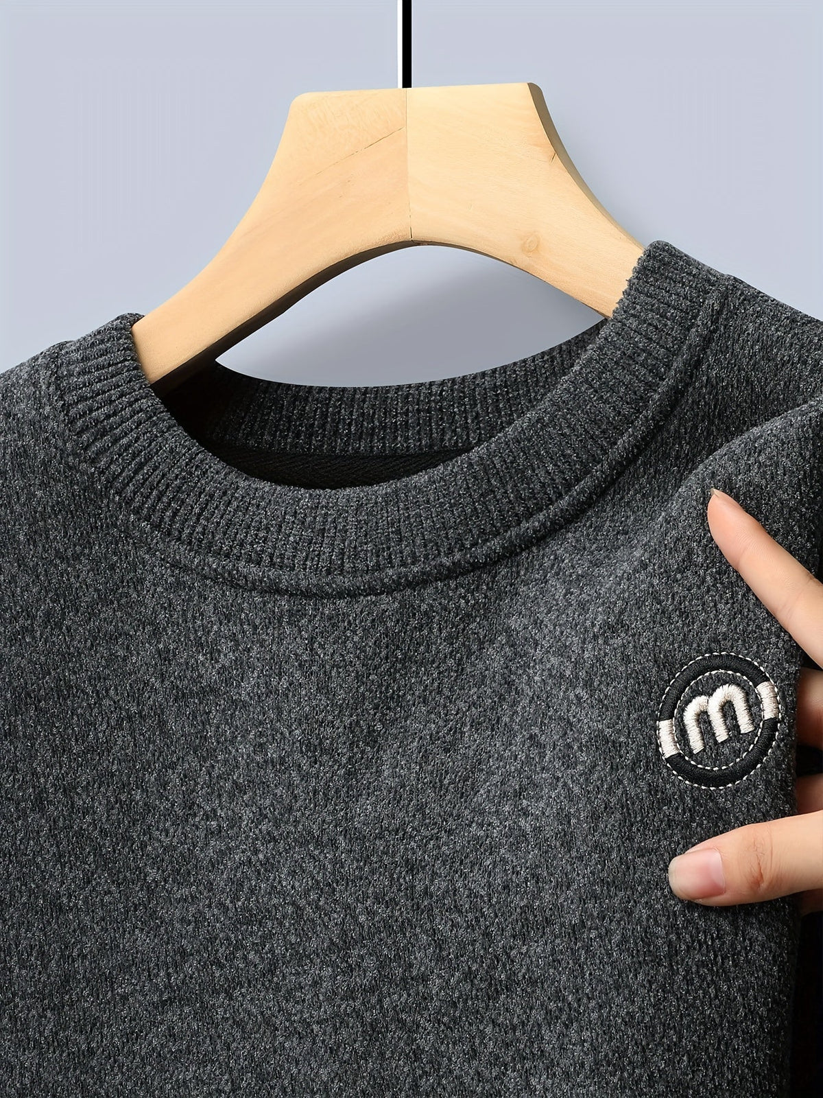 Unisex Langarm Sweatshirt Pullover Rundhals mit Logo-Detail Winter